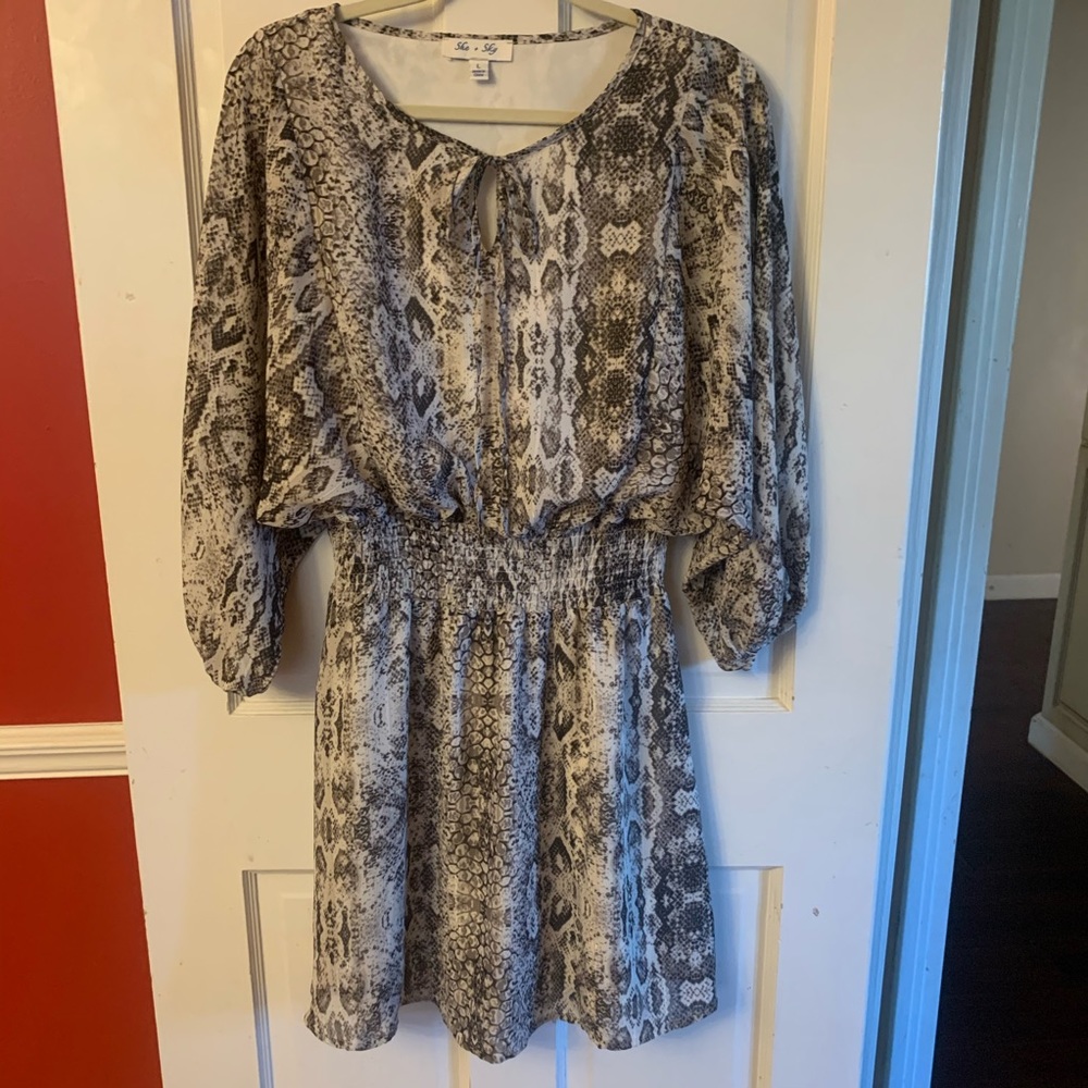 she and sky snake print dress